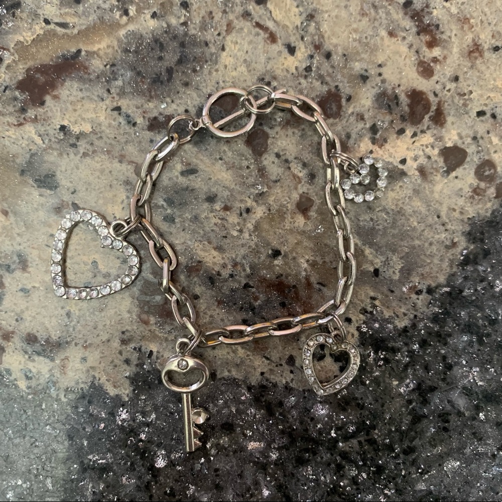 2/$10 Heart & Key Charm Bracelet